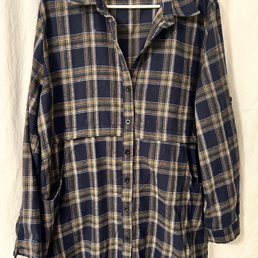 Plaid Button-Up Shirt